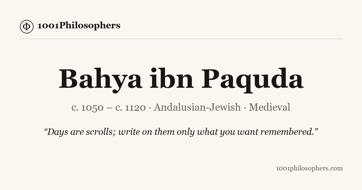 Bahya ibn Paquda - Quotes, Biography and Philosophy | 1001Philosophers